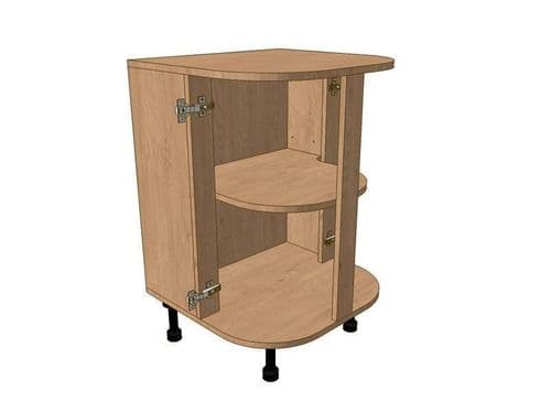 True Handleless Matt Porcelain 600mm Highline Double Small Curved Base Unit