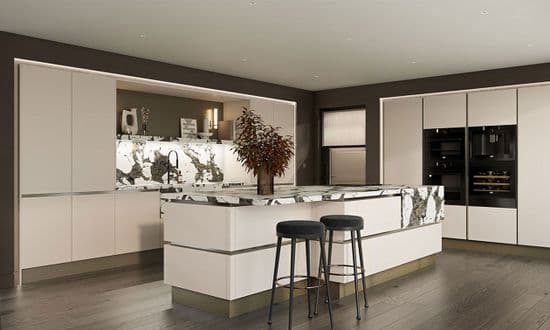 True Handleless Matt Taupe Grey Kitchens