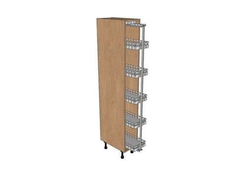 True Handleless Matt White 300mm Pull Out Larder Unit With Style Pull Out 1970mm High