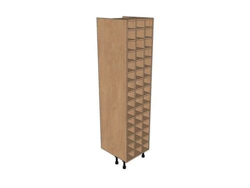 True Handleless Matt White 500mm Tall Wine Rack Pigeon Hole 1970mm High