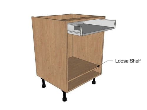True Handleless Matt White 600mm Drawerline Open Base Unit