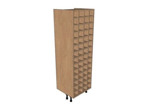 True Handleless Matt White 600mm Tall Wine Rack Pigeon Hole 1825mm High