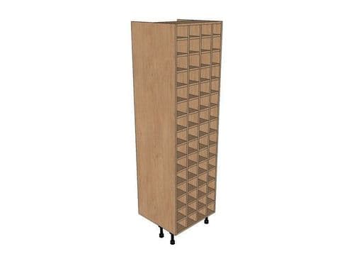 True Handleless Matt White 600mm Tall Wine Rack Pigeon Hole 1970mm High