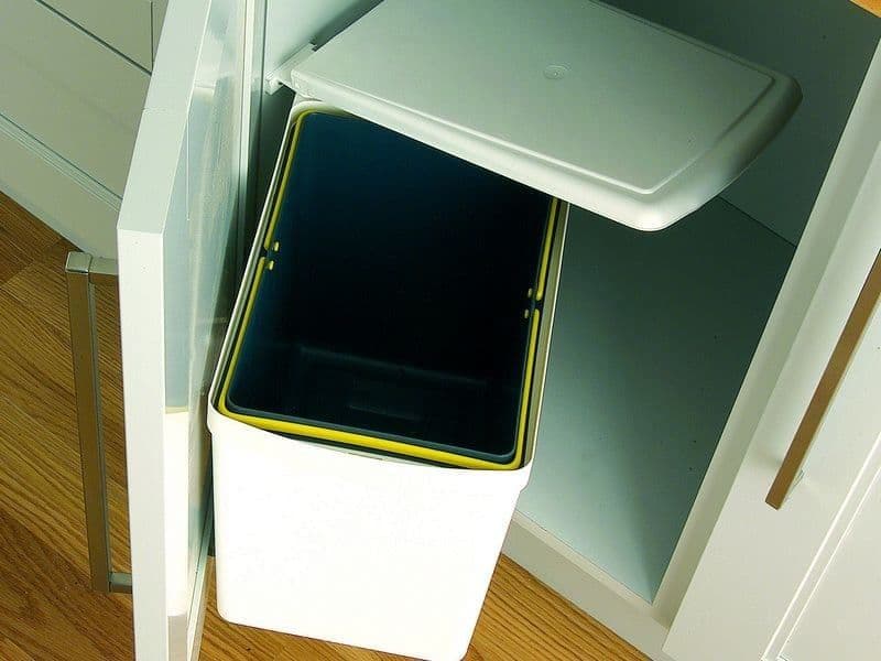 Under sink waste bin, 16 lltr, white Pull Out Bins