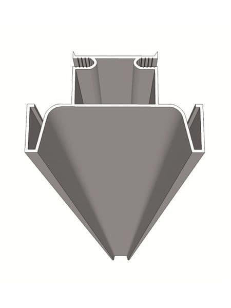 Vertical aluminium profile (intermediate), 1970x71.6x41mm, Aluminium Finish - Handleless Rail Profiles