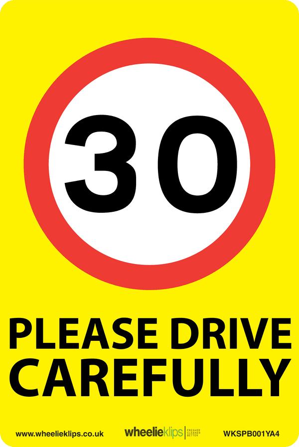 Wheelie Klips® - 30mph Speed Signs A4 Vinyl Sticker