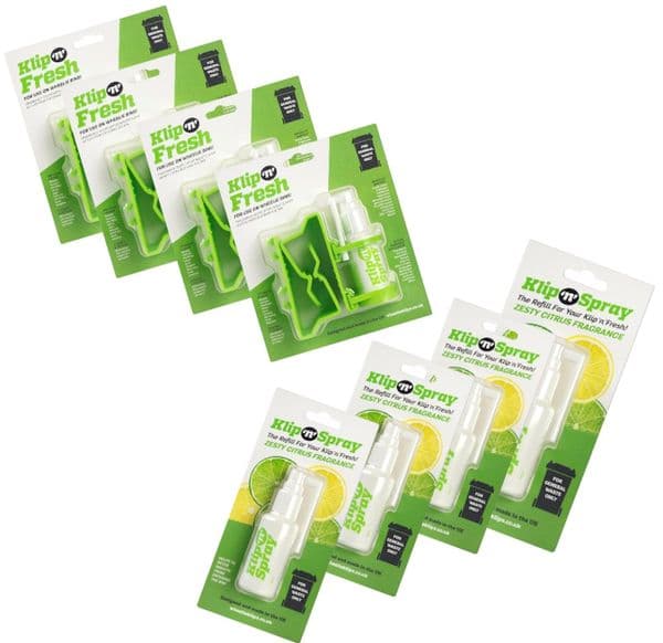 Wheelie Klips® - Pack of 4 x Klip ‘n’ Fresh Plus 4 x Klip ‘n’ Spray Absolutely Free worth £19.96!!