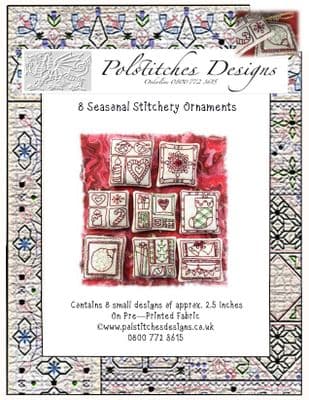 8 Seasonal Stitchery Ornaments