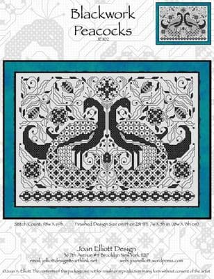Blackwork Peacocks JE102©