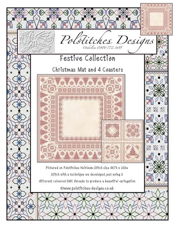 Christmas Mat and Coasters - Cross Stitch Chart (1)
