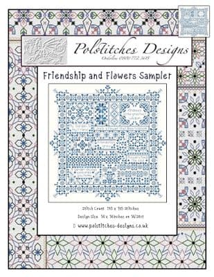 Friendship and Flowers Sampler- Cross Stitch Chart
