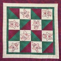 Tumbling Santa Stitchery Panel