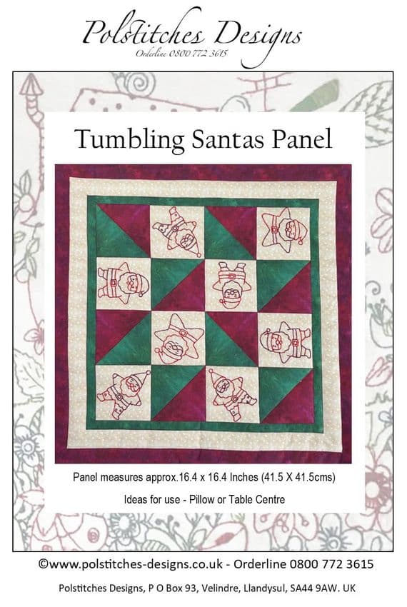 Tumbling Santa Stitchery Panel