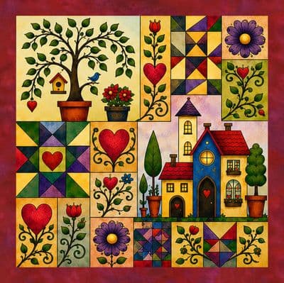 Whimsical House 2 - Tabletop/Cushion Panel
