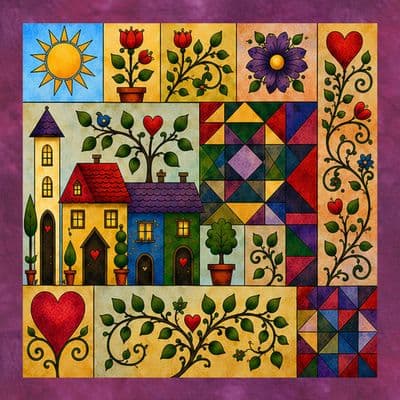 Whimsical House Panels - Three