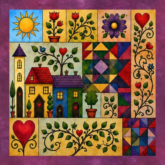 Whimsical House Panels - Three