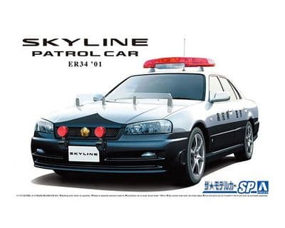 061251 Aoshima 1:24 Nissan Skyline R34 Patrol Car 2001  Plastic Kit