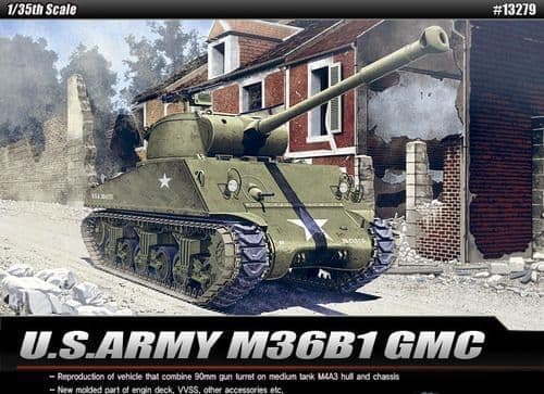 13279 Acadmey 1:35 U.S Army M36B1 GMC Tank Plastic Kit