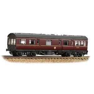 374-880 Graham Farish N Gauge LMS 50ft Inspection Saloon BR Maroon w/Black Ends Coach