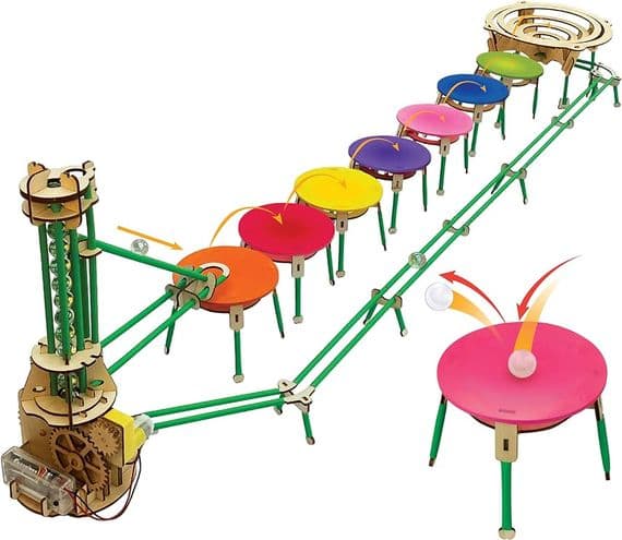 81045 Cheatwell Games Engenius Bounce Marble Run Wooden