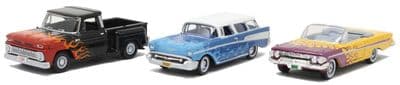 87SET001 Oxford Diecast 1:87 3 Piece Set Chrevrolet Hot Rods