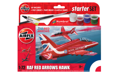 A55002 Airfix 1:72 RAF Red Arrows Hawk Starter Kit Plastic Kit