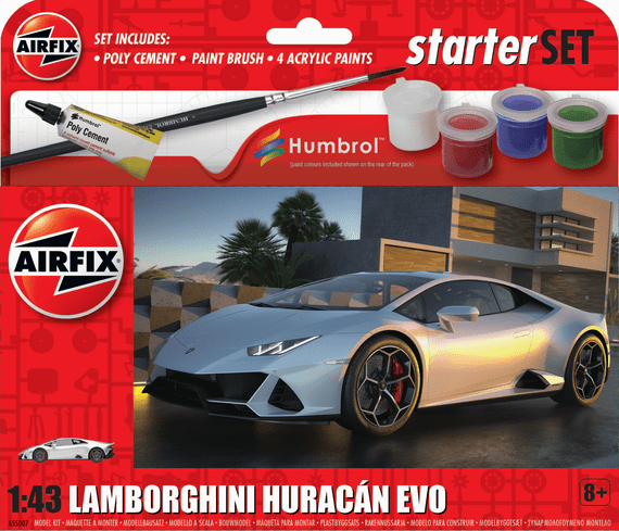 A55007 Airfix 1:43 Lamborghini Huracan Evo Starter Set Plastic Kit