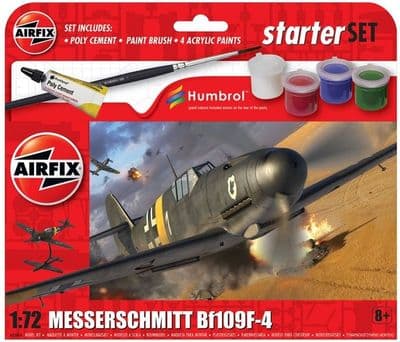 A55014 Airfix 1:72 Messerschmitt Bf109F-4 Starter Set Plastic Kit