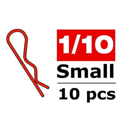 C-35101 Co-Rally Body Clips 45 Bent Small Red 10 Pcs