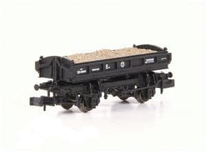 E87536 EFE N Gauge BR 14T Mermaid Side Tipping Ballast Wagon BR Departmental Black