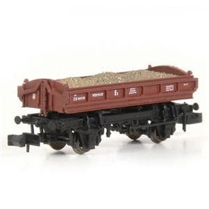 E87539 EFE N Gauge BR 14T Mermaid Side Tipping Ballast Wagon BR Departmental Gulf Red