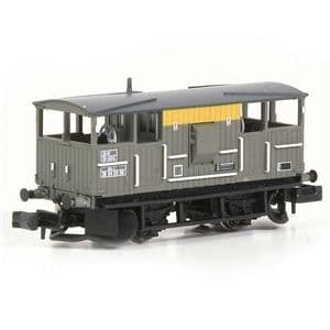 E87542 EFE N Gauge BR 20T  Shark Ballast Plough Brake Van BR Engineers Grey & Yellow