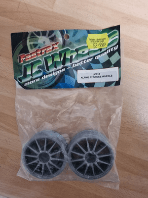 JC015 Fastrax JC Wheels Alpine 12 Spoke Wheels x2 Grey