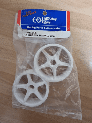 PD1011 Thunder Tiger 1:10 BBS Wheel 26mm White x2