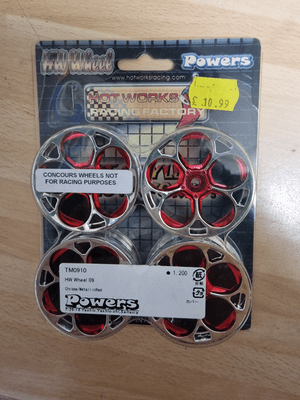 TM0910 Hot Works Wheel 09 Chrome / Metallic Red x4