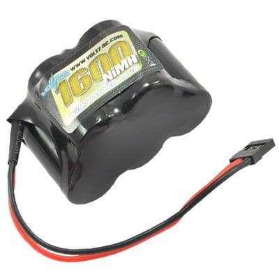VZ0112 Voltz 1600mah 6.0V NiMh RX Hump Battery w/ JR Plug