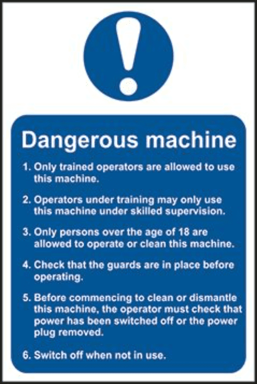 Dangerous Machine Safety Sign | Free Delivery
