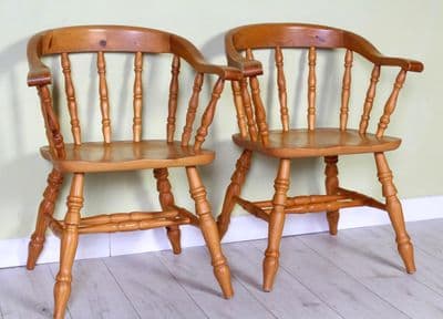 2 Pine Carver Chairs