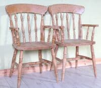 Rustic Beech Carver Chairs | Farmhouse Pine Shop