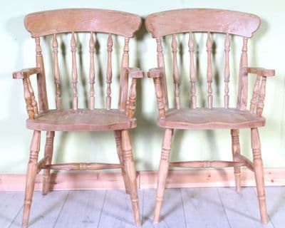 2 Spindle Back Carver Chairs