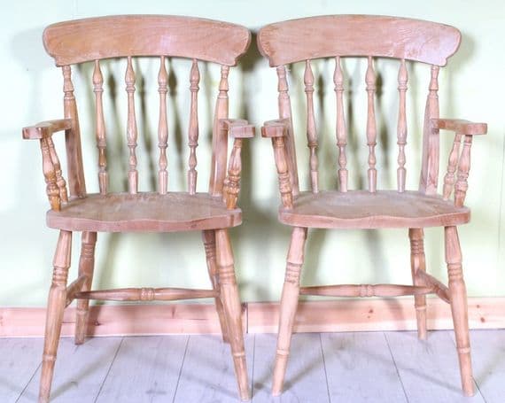 Rustic Beech Carver Chairs | Farmhouse Pine Shop
