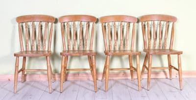 4 Old Farmhouse Beech Chairs