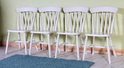 4 Painted Spindle Chairs