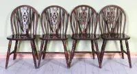 4 Vintage Wheel Back Chairs | Oak Chairs