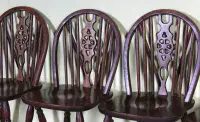 4 Vintage Wheel Back Chairs | Oak Chairs
