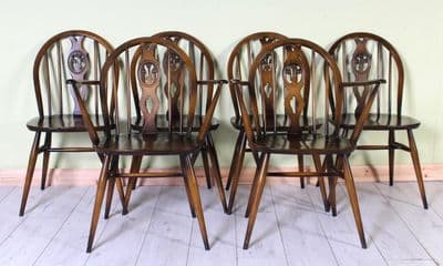 6 Ercol Fleur De Lis chairs