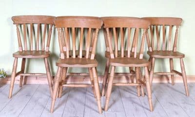 6 Farmhouse Slat Back Chairs