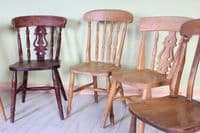 Six Old Rustic Beech Chairs | Second-Hand Pine Shop