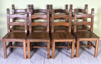 8 Large Oversized Oak Dining Chairs