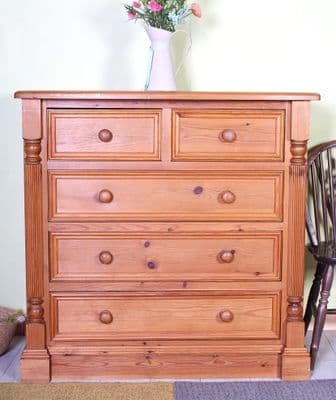 Antique Style Pine Chest Of Drawers
